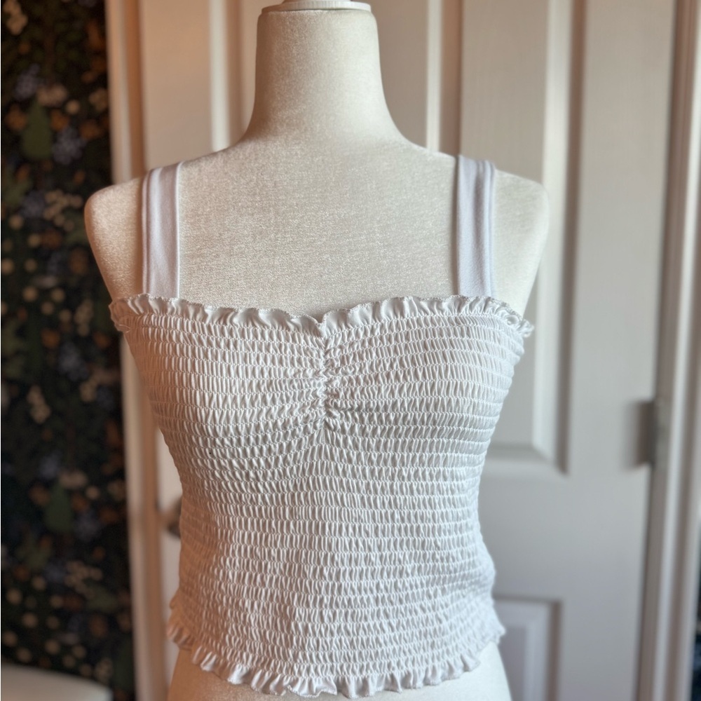 Justify White Smocked Camisole​